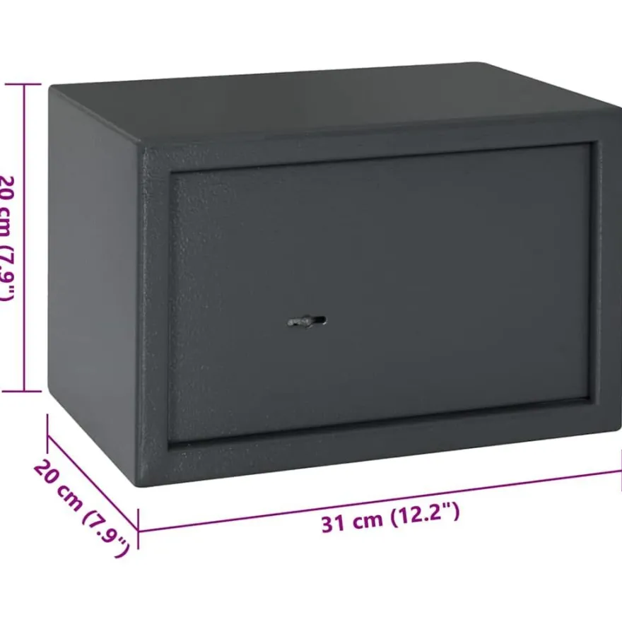 Tresor KODO Schloss Dunkelgrau 31x20x20cm Stahl Safe Tresor f?r Zuhause