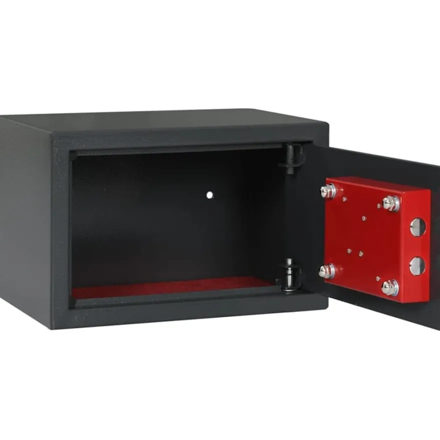 Tresor KODO Schloss Dunkelgrau 31x20x20cm Stahl Safe Tresor f?r Zuhause