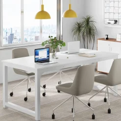 Tribesigns Schreibtisch Computertisch 160x80cm Weiß - Moderner Bürotisch für