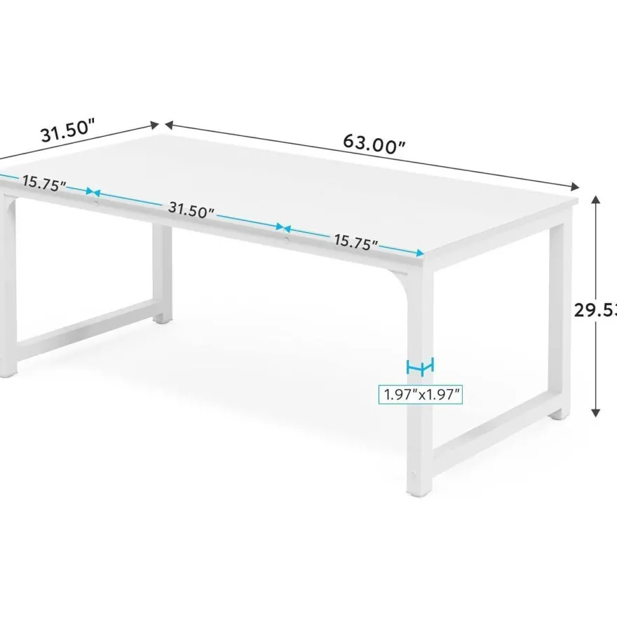 Tribesigns Schreibtisch Computertisch 160x80cm Weiß - Moderner Bürotisch für