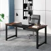 Tribesigns Schreibtisch 160x80 cm, 2er-Pack, Rustikales Braun Schwarz, Stabile