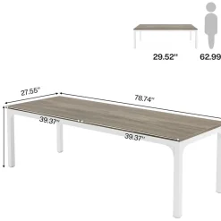 Tribesigns Schreibtisch 200x70x75 cm, Doppelter Computertisch für 2 Personen