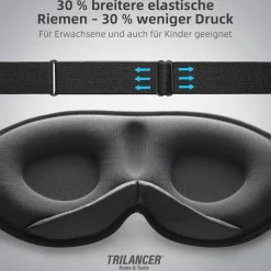 Trilancer Schlafmaske für Damen & Herren, 99.99% Licht blockierend