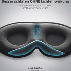 Trilancer Schlafmaske für Damen & Herren, 99.99% Licht blockierend