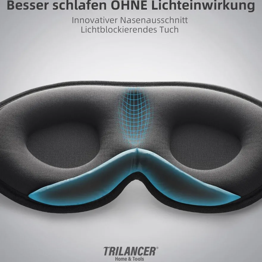 Trilancer Schlafmaske für Damen & Herren, 99.99% Licht blockierend