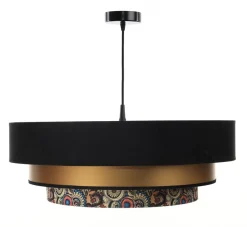 Triniti Hängeleuchte 60cm Version 1 Schwarz, Gold, Mehrfarbig Deckenbecher schwarz