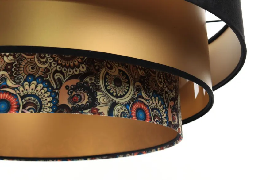 Triniti Hängeleuchte 60cm Version 1 Schwarz, Gold, Mehrfarbig Deckenbecher schwarz