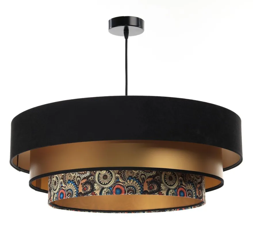 Triniti Hängeleuchte 60cm Version 1 Schwarz, Gold, Mehrfarbig Deckenbecher schwarz