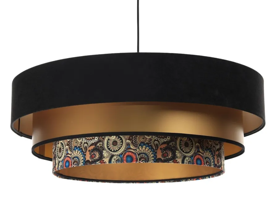 Triniti Hängeleuchte 60cm Version 1 Schwarz, Gold, Mehrfarbig Deckenbecher schwarz