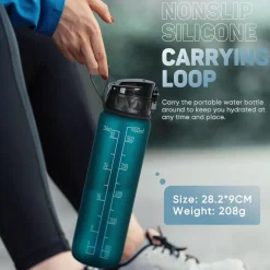 Trinkflasche 1L BPA-frei mit rutschfestem Gummi-Griff für Sport & Outdoor