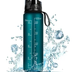 Trinkflasche 1L BPA-frei mit rutschfestem Gummi-Griff für Sport & Outdoor