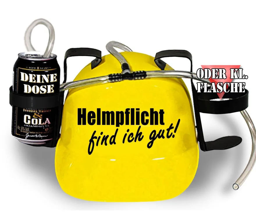 Trinkhelm Spaßhelm mit Printmotiv - Helmfplicht find ich gut - 11844 - versch. Farb