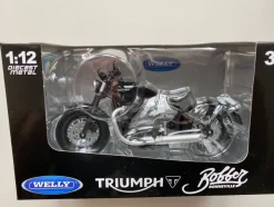 Triumph Bonneville Bobber schwarz, Welly Motorrad Modell 1:12