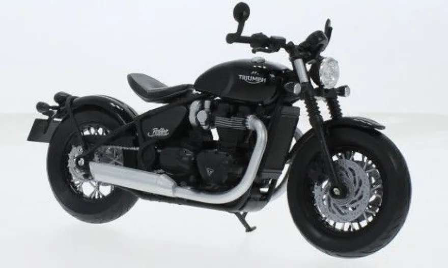Triumph Bonneville Bobber schwarz, Welly Motorrad Modell 1:12
