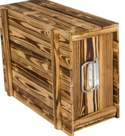 Truhe Hugo geflammt mit Deckel 50 x 36 x 26cm