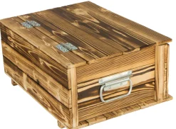 Truhe Hugo geflammt mit Deckel 50 x 36 x 26cm