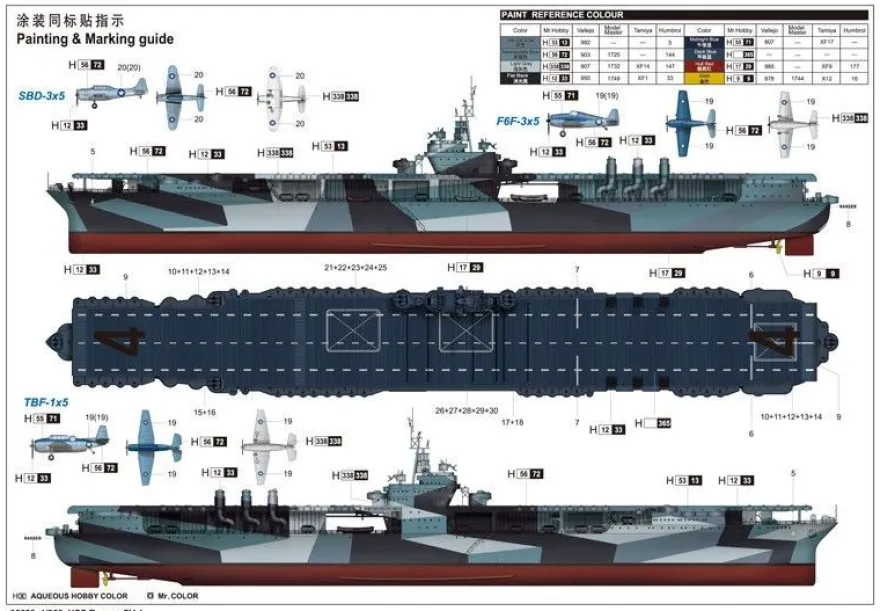 Trumpeter CV-4 USS Ranger 9365629 in 1:350 Kriegsschiff 05629 Bausatz
