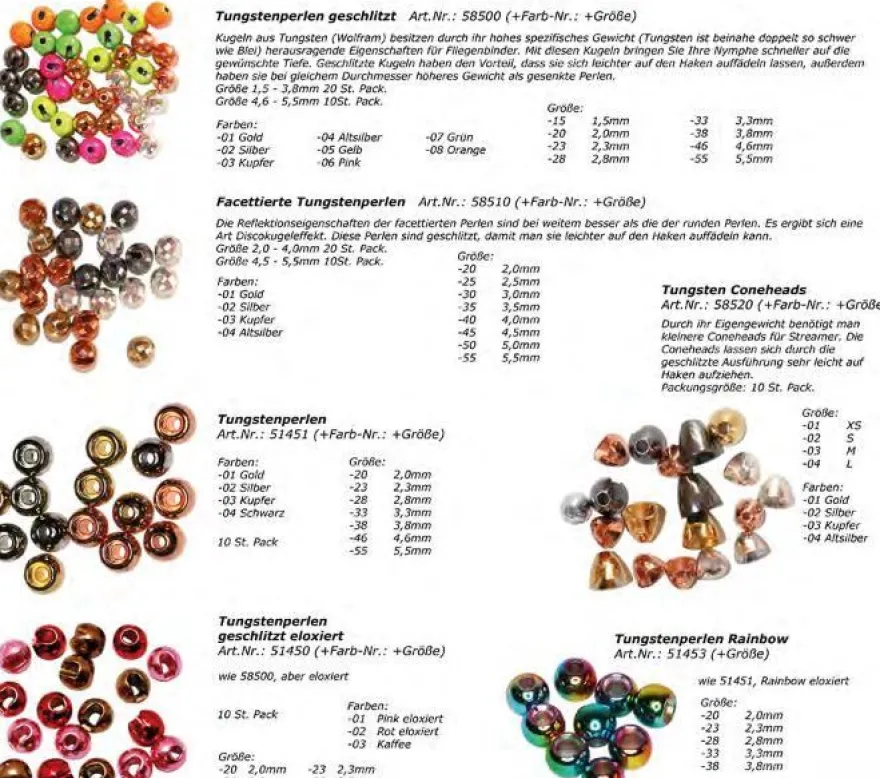 Tungsten Perlen Slotted Flies and More