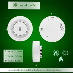 Tuya WLAN Rauchmelder mit Thermometer - Smarter Feuermelder für Smart Home