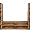 TV-Board Steven mit hohen Regalkisten Lowboard TV Wand Wohnwand Holz Fernseh Ferns
