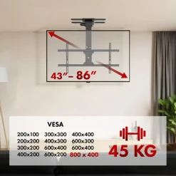 TV-Deckenhalterung MC-110 T Maclean Elektrische Halterung für 43-86´´ TV Tuya