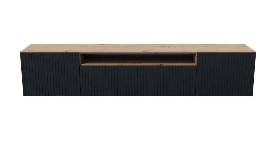 TV-Schrank Rico Fernsehschrank TV-Lowboard 200 cm Push-To-Open Funktion Wandmontage