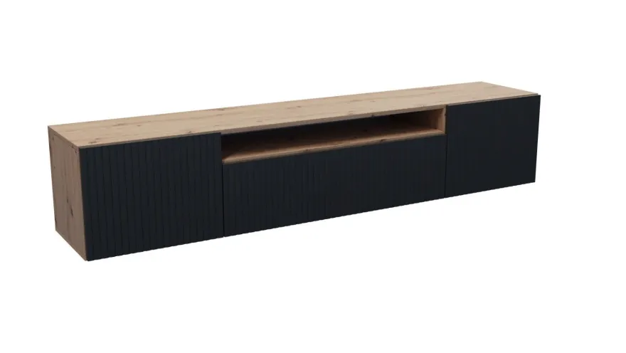 TV-Schrank Rico Fernsehschrank TV-Lowboard 200 cm Push-To-Open Funktion Wandmontage