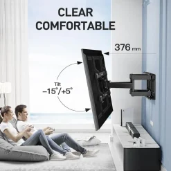 TV Wandhalterung für 37-85 Zoll Fernseher bis 60kg, schwenkbar neigbar