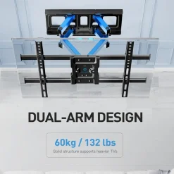 TV Wandhalterung für 37-85 Zoll Fernseher bis 60kg, schwenkbar neigbar