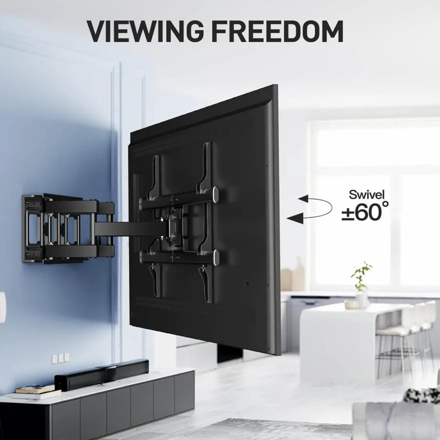 TV Wandhalterung für 37-85 Zoll Fernseher bis 60kg, schwenkbar neigbar