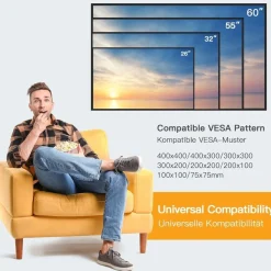 TV Wandhalterung Neigbare Halterung 26-60 Zoll bis 52kg VESA 400x400mm