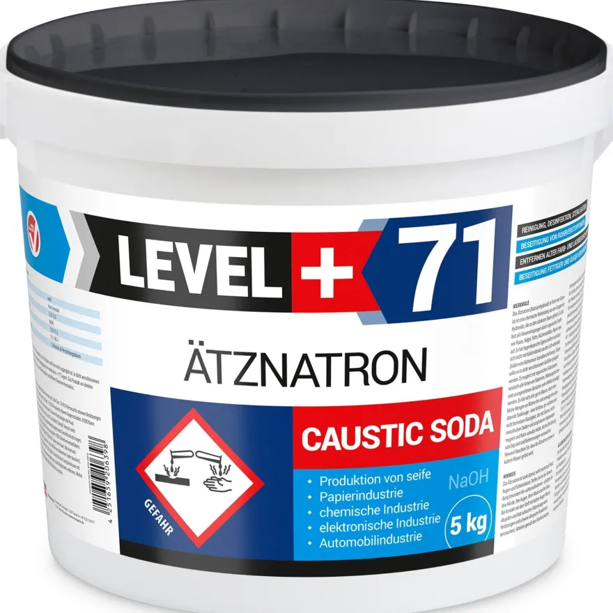 Ätznatron Eimer 1x5kg Kaustisches Soda NaOH + Schutzbrille Set L+71