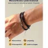 U7 Damen Herren geflochtene Wachsschurkette 2mm/3mm Edelstahl Verschluss