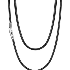 U7 Damen Herren geflochtene Wachsschurkette 2mm/3mm Edelstahl Verschluss