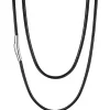 U7 geflochtene Wachsschurkette 3mm, schwarz, 66cm - Modeschmuck für Damen und