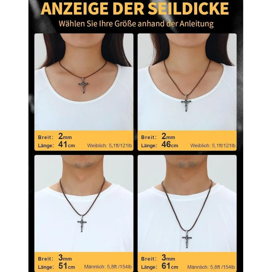 U7 Geflochtene Wachsschur Kette für Damen und Herren, 2mm/3mm, Braun, 66cm