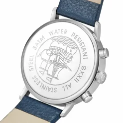 Uhr Herrenuhr Dualtime Dualzeit Gigandet Minimalism III G22-003 Blau Lederband