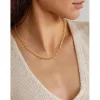 U7 Klassische Kordelkette für Damen und Herren, Edelstahl 18k vergoldet, 3mm