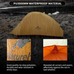 Ultraleichtes Naturehike Cloud up 2 Zelt 2 Personen Wasserdicht Orange