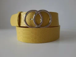 umjuBELT Gürtel Amarillo gelb Echtleder 80 85 90 95 100 105 Snake Prägung