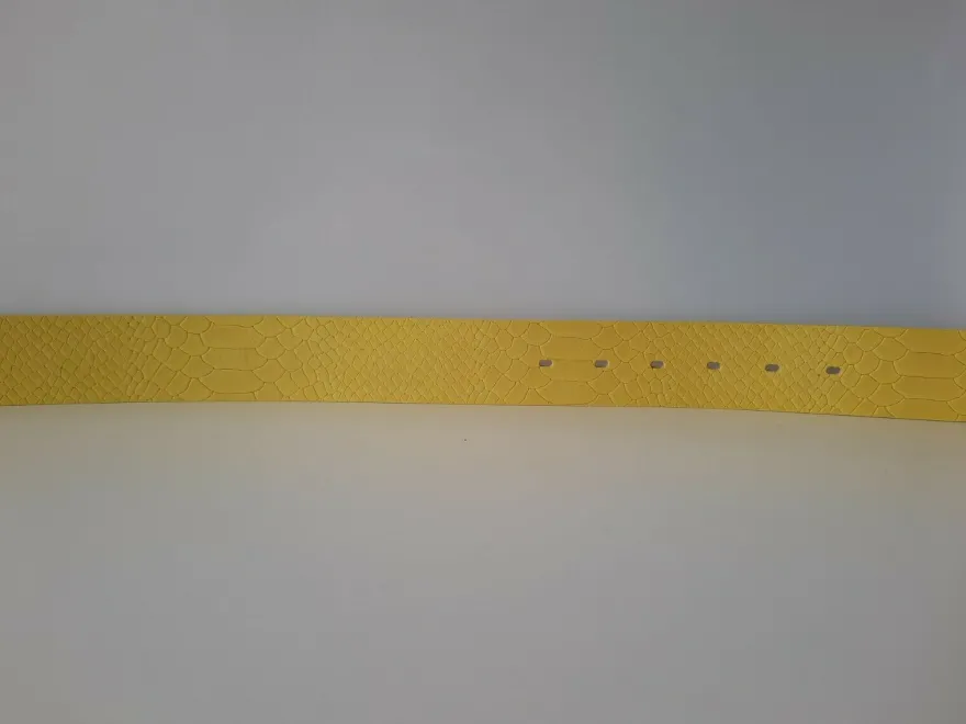 umjuBELT Gürtel Amarillo gelb Echtleder 80 85 90 95 100 105 Snake Prägung