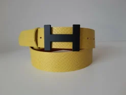 umjuBELT Gürtel Amarillo gelb Echtleder 80 85 90 95 100 105 Snake Prägung