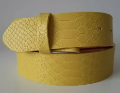 umjuBELT Gürtel Amarillo gelb Echtleder 80 85 90 95 100 105 Snake Prägung