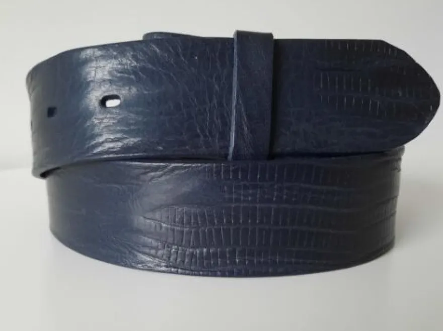 umjuBELT Gürtel Wave Lizard blau rot schwarz brau Leder 80 85 90 95 100 105 110