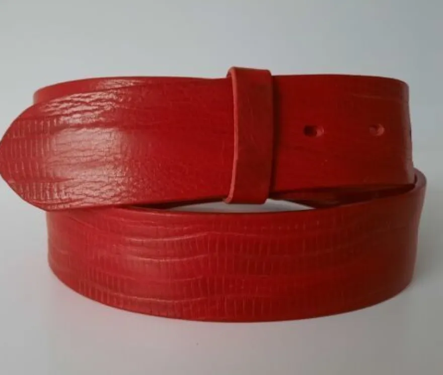 umjuBELT Gürtel Wave Lizard blau rot schwarz brau Leder 80 85 90 95 100 105 110