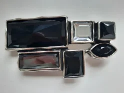 umjuBELT Mosaik black schwarz StrassStein Gürtelschnalle Schließe Buckle 9x4,5