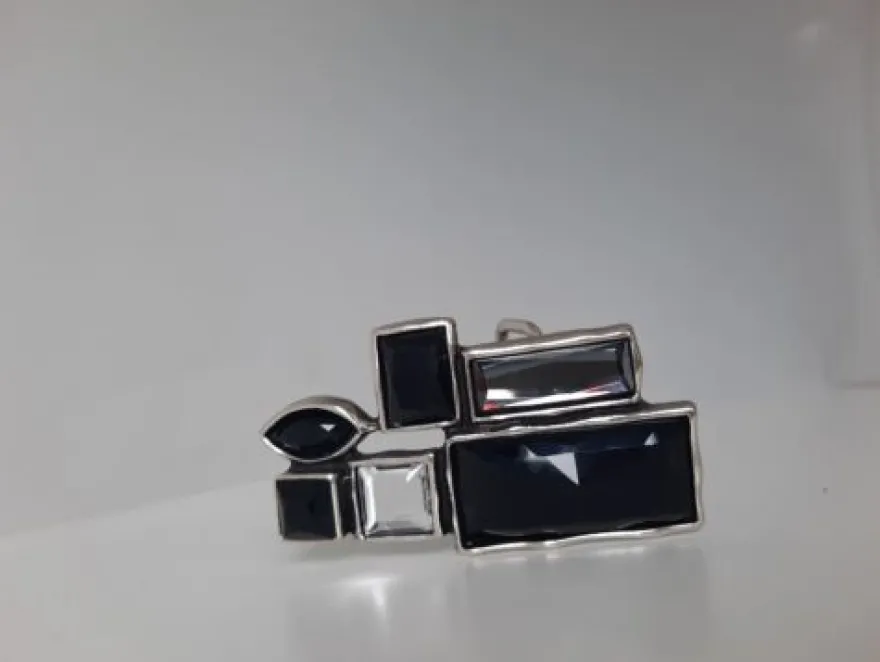 umjuBELT Mosaik black schwarz StrassStein Gürtelschnalle Schließe Buckle 9x4,5