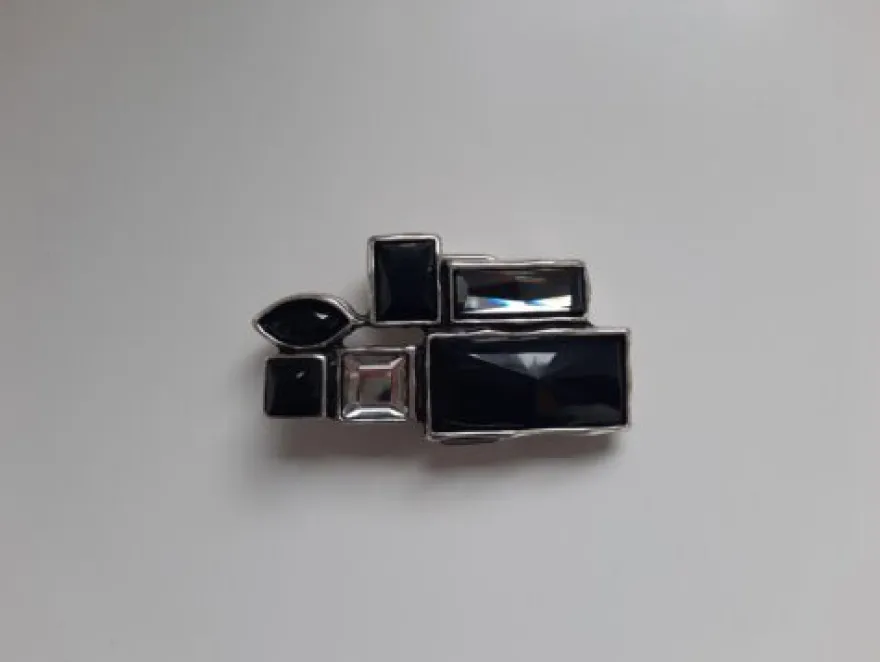 umjuBELT Mosaik black schwarz StrassStein Gürtelschnalle Schließe Buckle 9x4,5