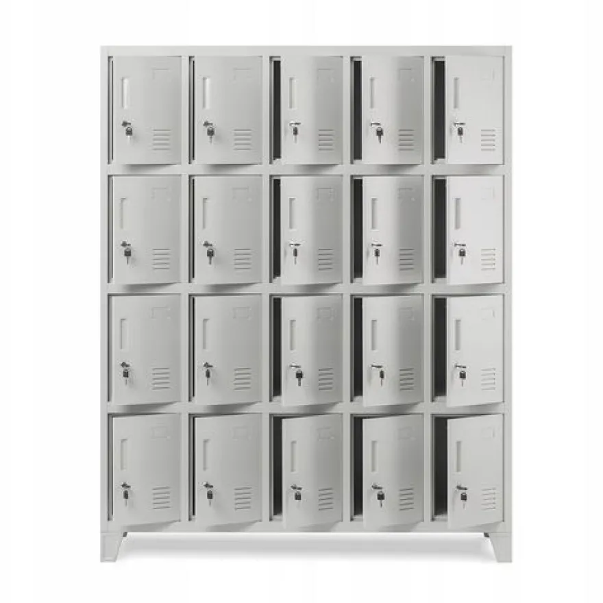 Umkleideschrank Spind Schließfachschrank Metallschrank 172x136x45 cm Grau