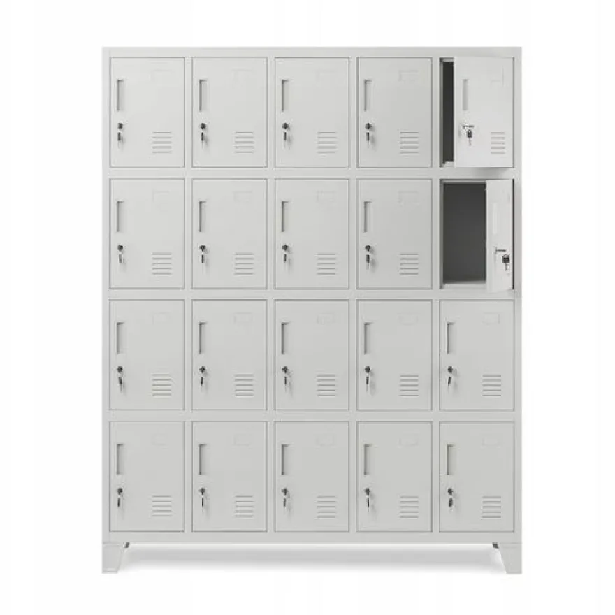 Umkleideschrank Spind Schließfachschrank Metallschrank 172x136x45 cm Grau